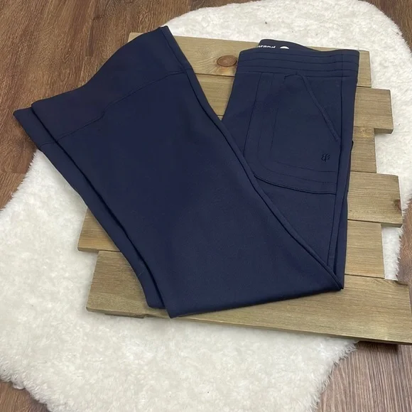 slim fit dress slacks Flare Pants with Mineral-Washed Heart Pocket Design Eggplant Patch / S main image 1